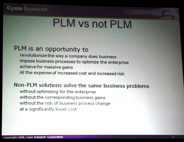 COFES 2009: PLM vs not PLM?