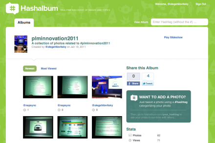 PLM Innovaton 2011: Short Summary and Hashtag Album