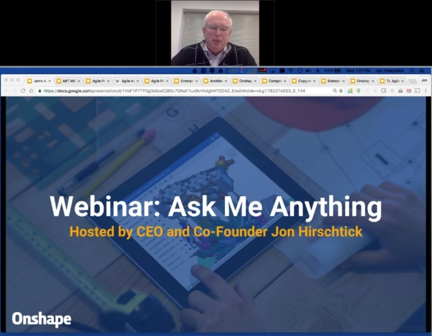 20 things about Onshape and cloud I captured during the webinar with Jon Hirschtick