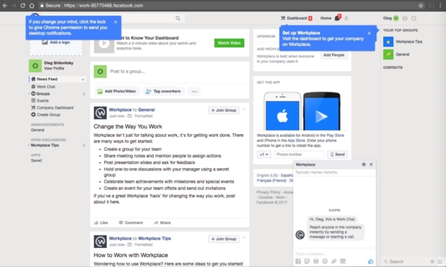 Who will create first CAD file service integration for Facebook Workplace?
